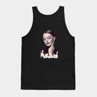 Lady With Flowers Painting - Portrait Tank Top